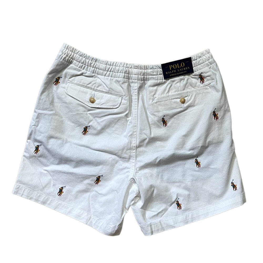 POLO RALPH LAUREN Mens Allover Pony Embroidery Prepster Stretch 6" Shorts - Picture 5 of 9